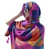 Women's Ethnic Style Silk Scarf: Extra Large, Versatile Sun Protection Shawl for Summer