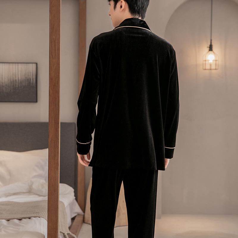 2025 Gold Velvet Autumn Pajamas: Comfortable Casual Two-Piece Homewear Set