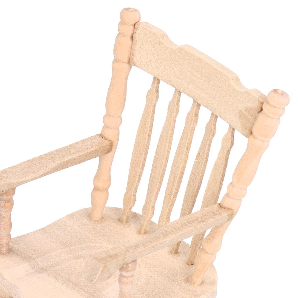 1:12 Miniature Rocking Chair Cute Wood Rocker Furniture Toy Accessories