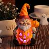 Cute Halloween Gnome Pumpkin Statues with Light Realistic Pumpkin Old Men Statue Funny Resin Crafts Halloween Ornaments
