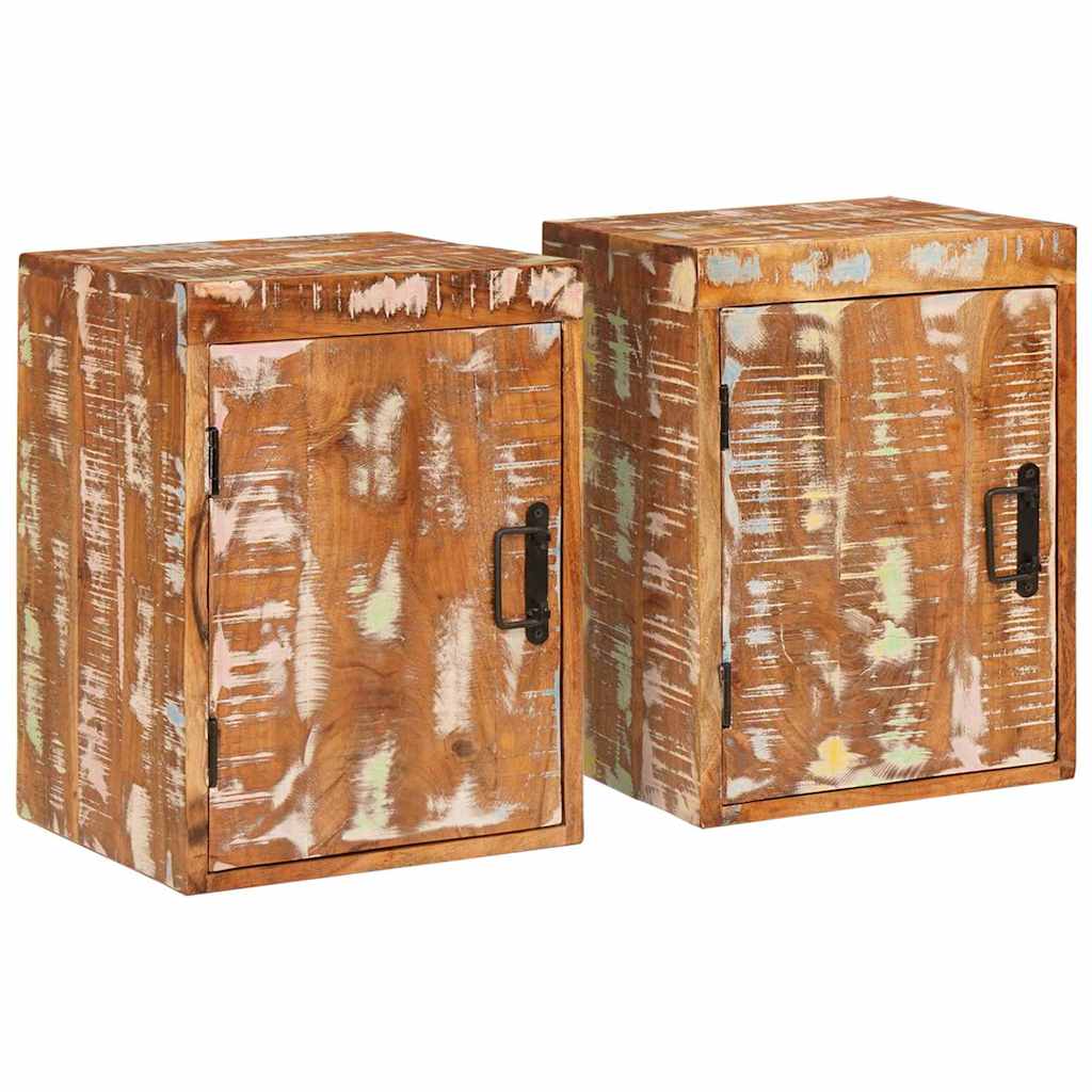 Nightstand 2 Pcs Brown 35 X 33 X 48 Cm Solid Reclaimed Wood