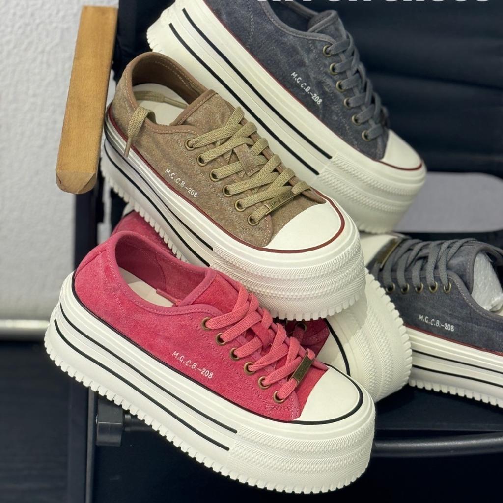 Korean Version of Platform-soled Fashion Canvas Board Shoes Women's 2025 Summer Shoes, New Breathable Casual Shoes To Increase the Height of Small Wo