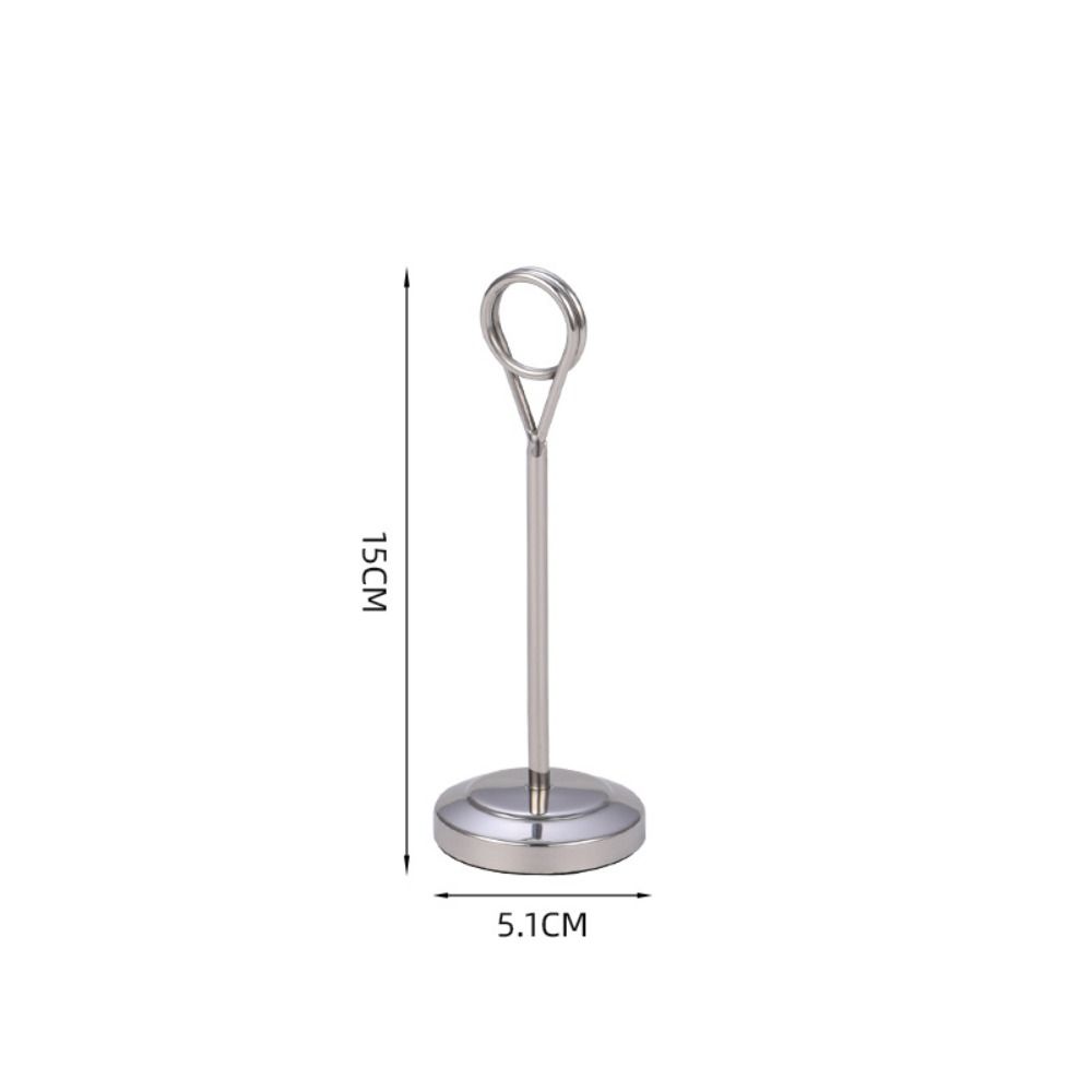 Cute Stainless Steel Round Photo Clip Elegant Note Clamp Stand  Restaurant Table