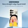 For Samsung Galaxy S25 Ultra Case Girl Holding Face Pattern Printing Straight Edge TPU Phone Back Cover