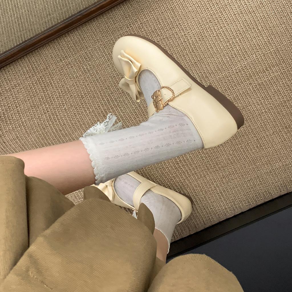 Black Ballet Style Retro Shallow Mouth Flat-soled Single Shoes Women's 2025 New Autumn Skirt Round Head Mary Jane Shoes