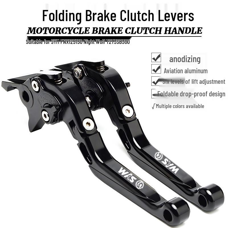 

Телескопический складной рычаг тормоза и сцепления для SYM FNX125/150, Wolf T2/T3, SB300 Titanium Blue Titanium