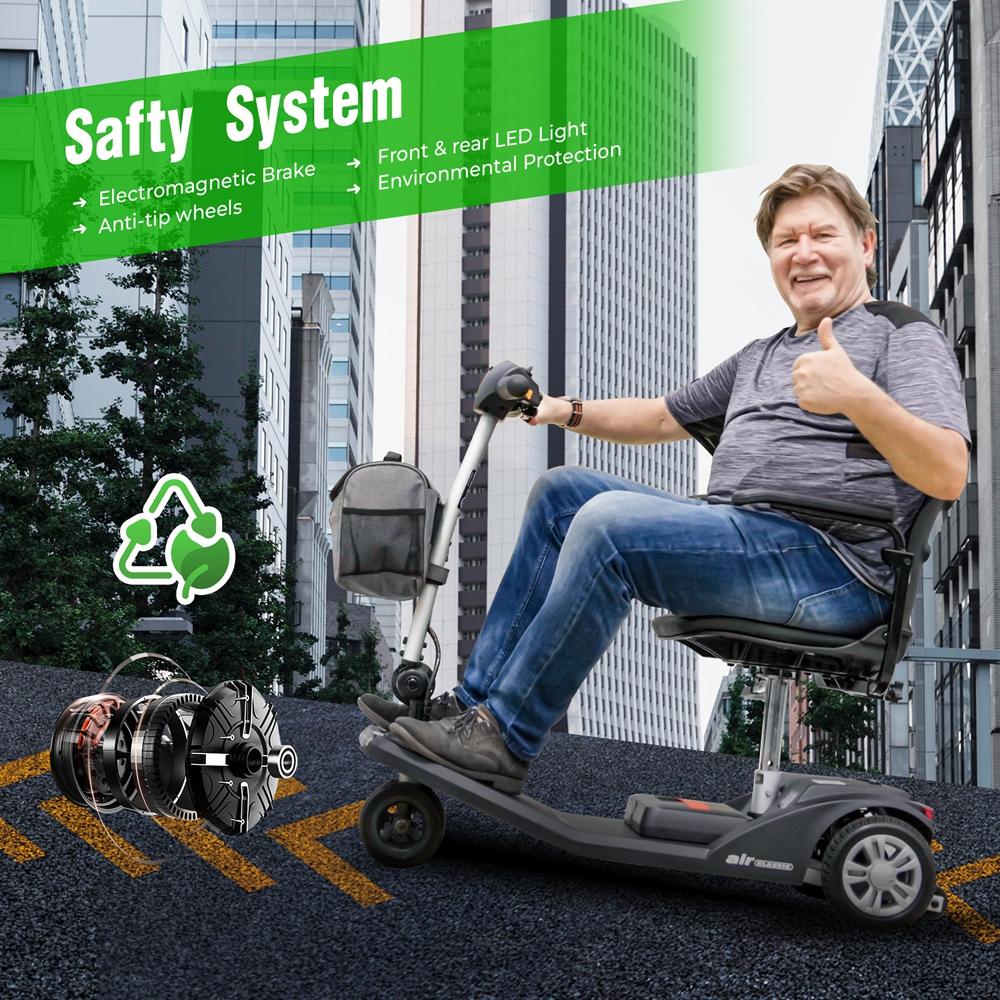 Elektrická mobilní koloběžka Sweetrich Air Classic pro seniory, motor 250W, baterie 12AH, maximální rychlost 6 km/h, dojezd 15 km.