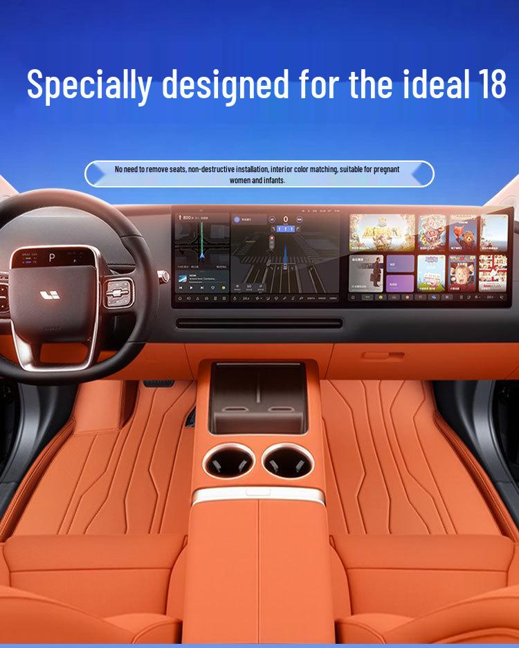 Ideal i8 Full Coverage Odorless Floor Mats – Eco-Friendly Leather Car Interior Protection