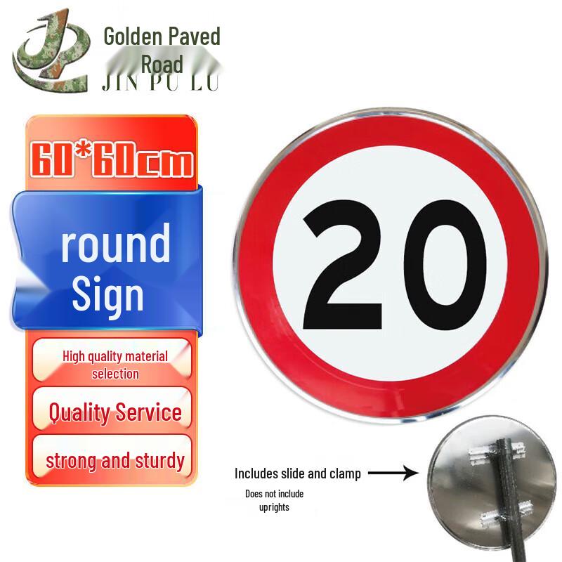 Round Reflective Speed Limit 20 Traffic Sign