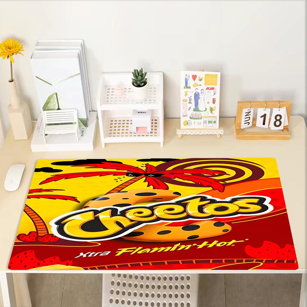 Cheetos Theme Mouse Pad, Non Slip Rubber Base, Multifunctional Office & Home Decor, Perfect for Workspace Personalization.