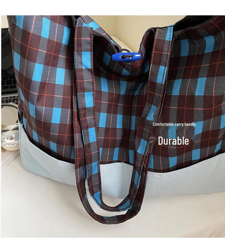 2025 Women's Plaid Canvas Tote Bag: Large Capacity, Autumn/Winter Style
