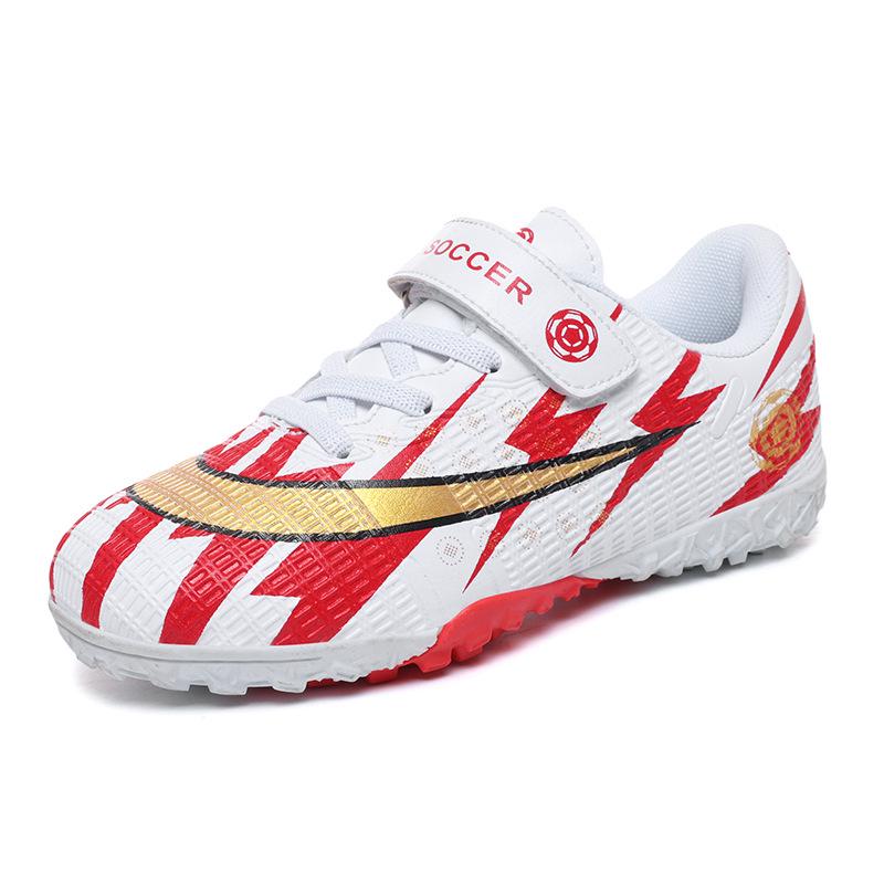 Velcro Lace-Free Soccer Shoes for Kids: Boys & Girls Training TF Studs