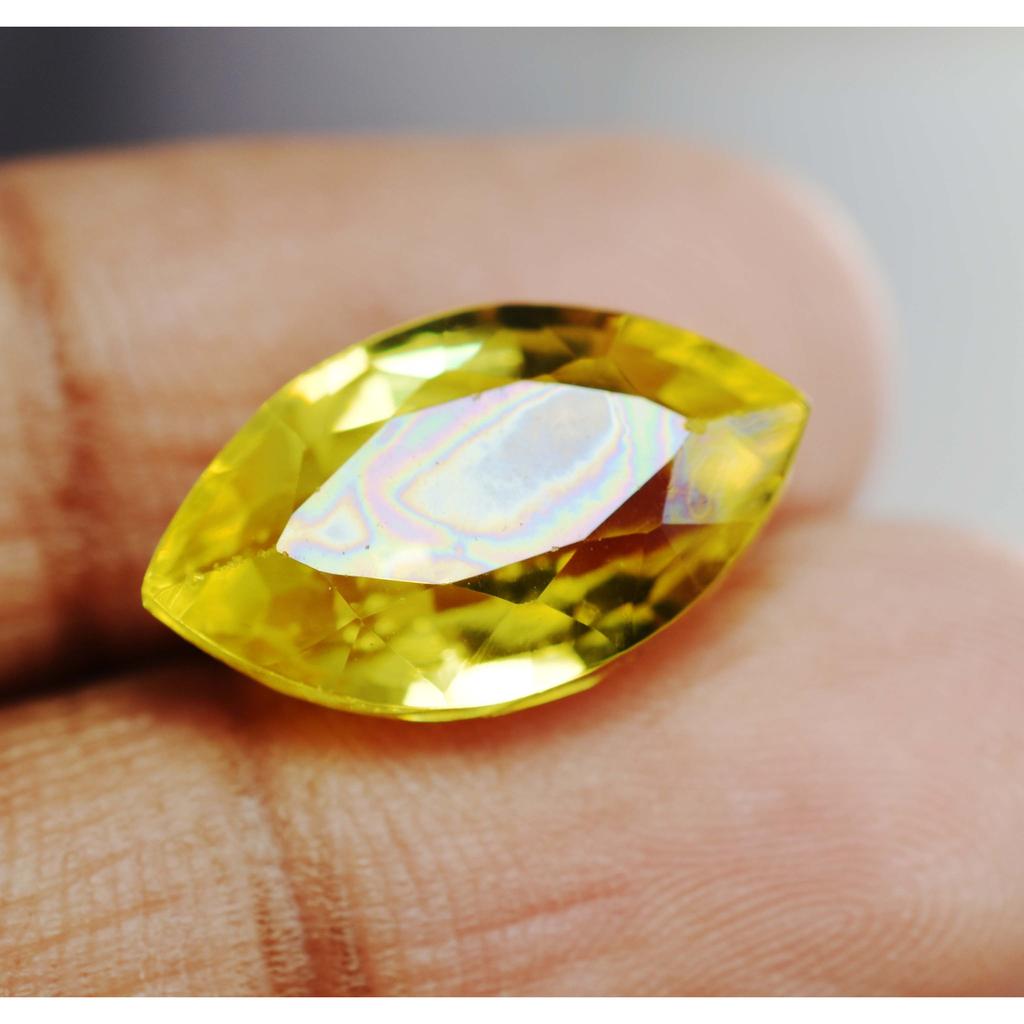8.32 Ct Sapphire Marquise Cut Natural Yellow Loose Gemstone Ring Size