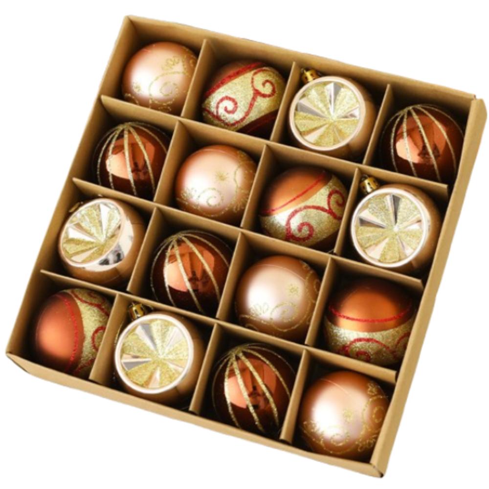 

Набор из 16 небьющихся крашеных рождественских шаров 6 см, подвески для рождественской елки, сувениры для вечеринки Style 4