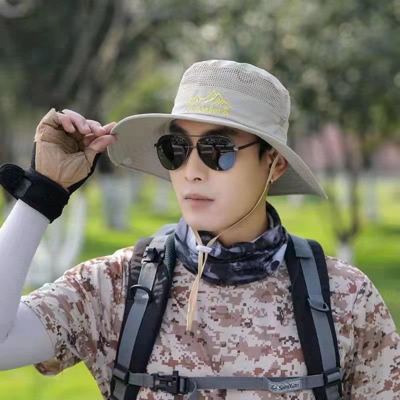 Trendy Summer Sun Hat for Men: Outdoor Fishing, Hiking, Casual Style, UV Protection.
