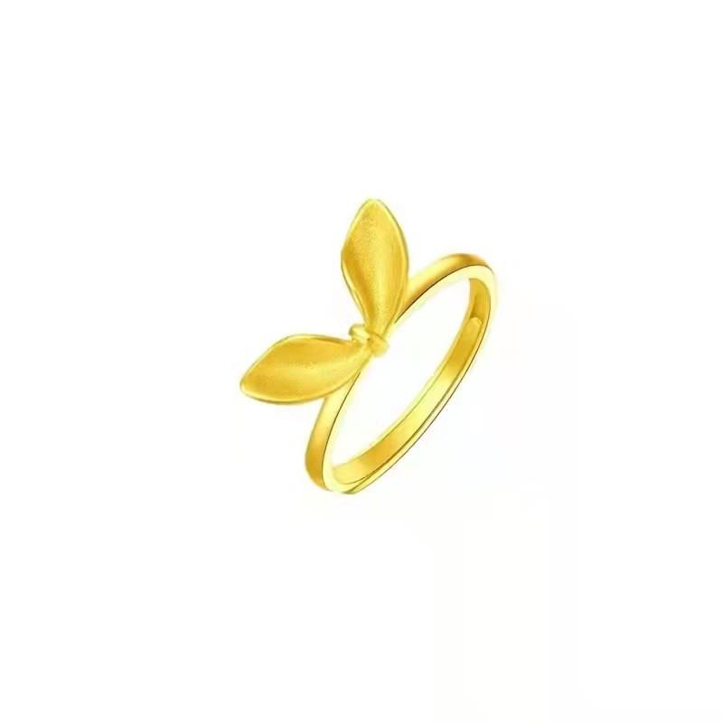 Stylish Style Ethnic Rabbit Ear Ring Premium Brass Gold Plated Fashion Accessory