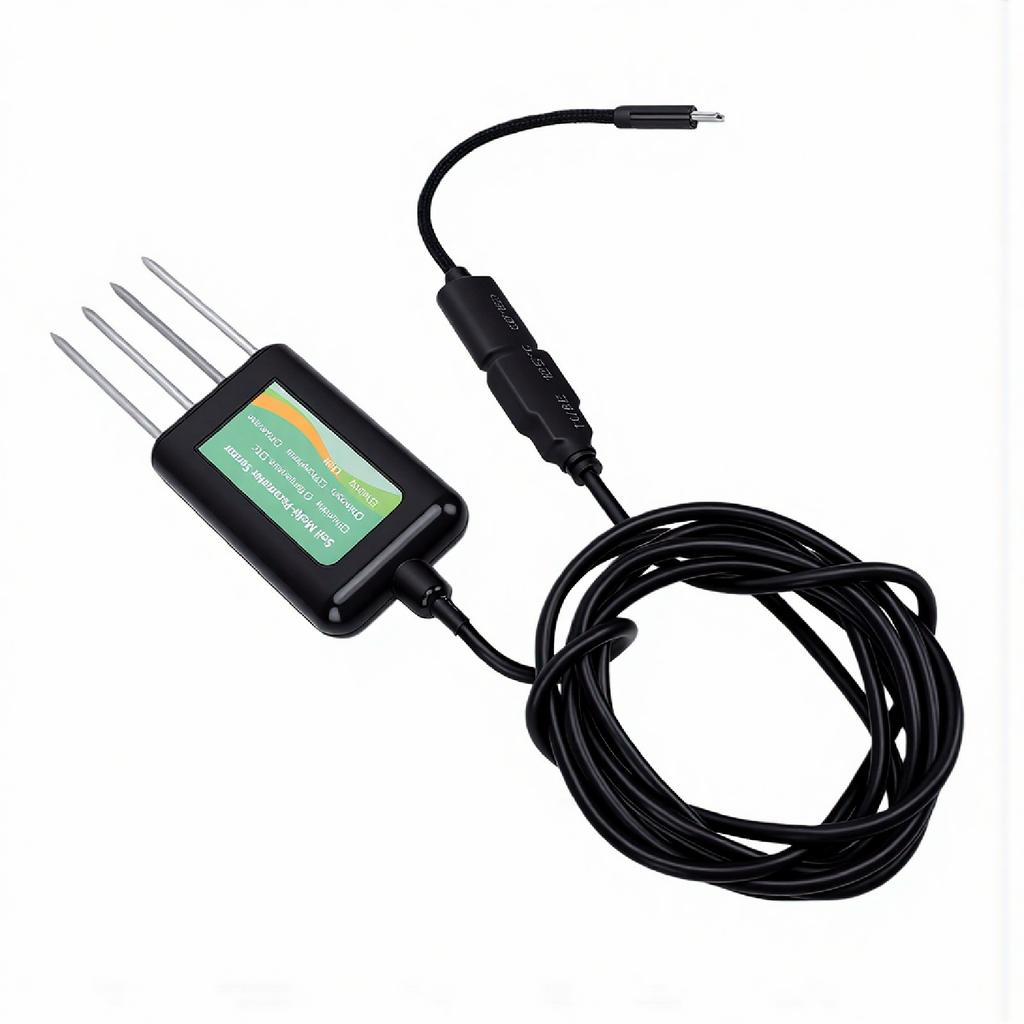 Soil NPK Sensor Multifunction Soil Tester Measures Temperature Humidity EC PH Nitrogen Potassium