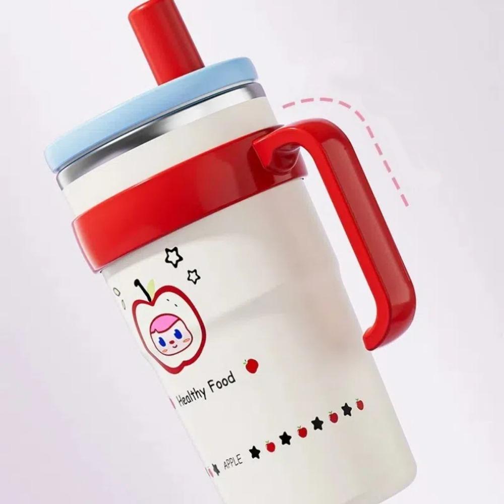 Double Drink Vacuum Cup Large Capacity Cold Water Mug Portable Suction Tube Cup  Drinkware