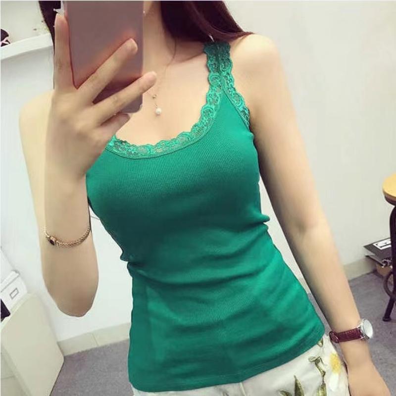 Black Tops Summer Sleeveless Women Tank Top With Lace Top Red Inside Wear Lace Camisoles Loose Underwear Womens Clothing Vest