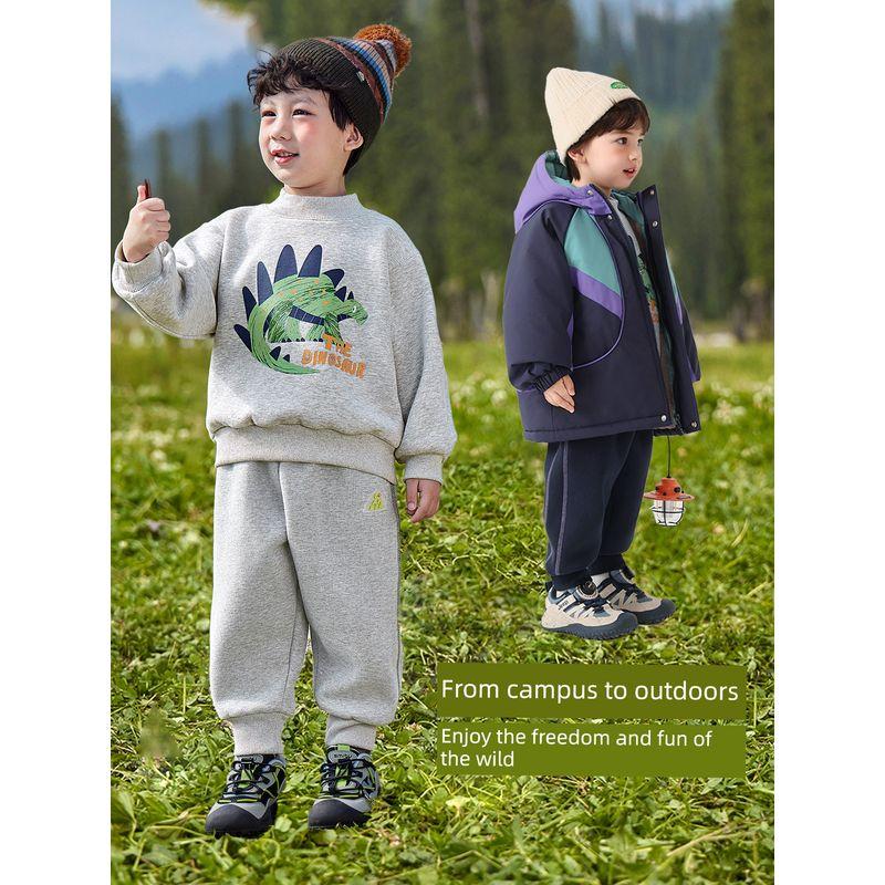 Boys' Fleece-Lined Sweatpants, Winter 2025 New Thickened Polar Fleece Joggers, Children's Autumn and Winter Clothing