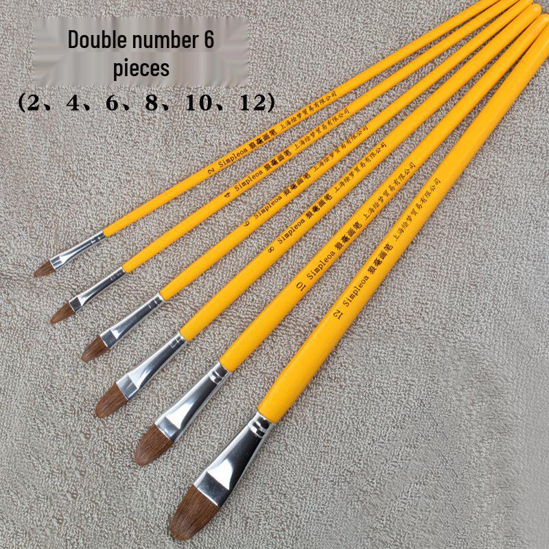 10-Piece Nylon Gouache & Acrylic Paintbrush Set for Students