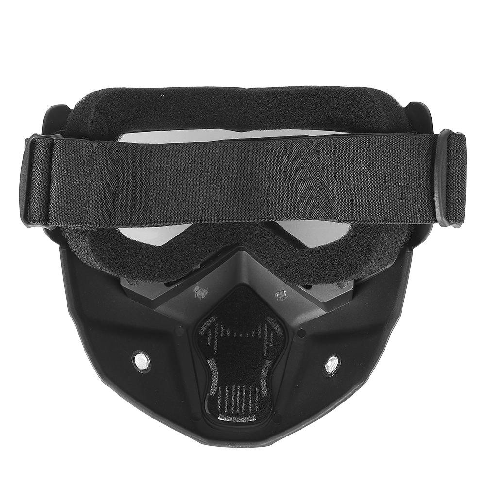 Motorcycle Goggles with Detachable Mask Outdoor Riding Cycling Protection Glasses(transparent)