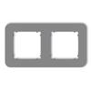 Double Frame for Karlik Mini Switches and Sockets, Rounded, Matt Gray 27MRTZ-2