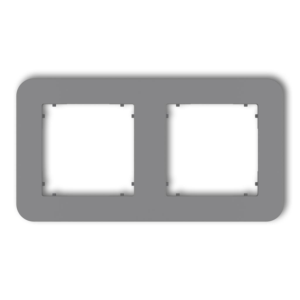 Double Frame for Karlik Mini Switches and Sockets, Rounded, Matt Gray 27MRTZ-2