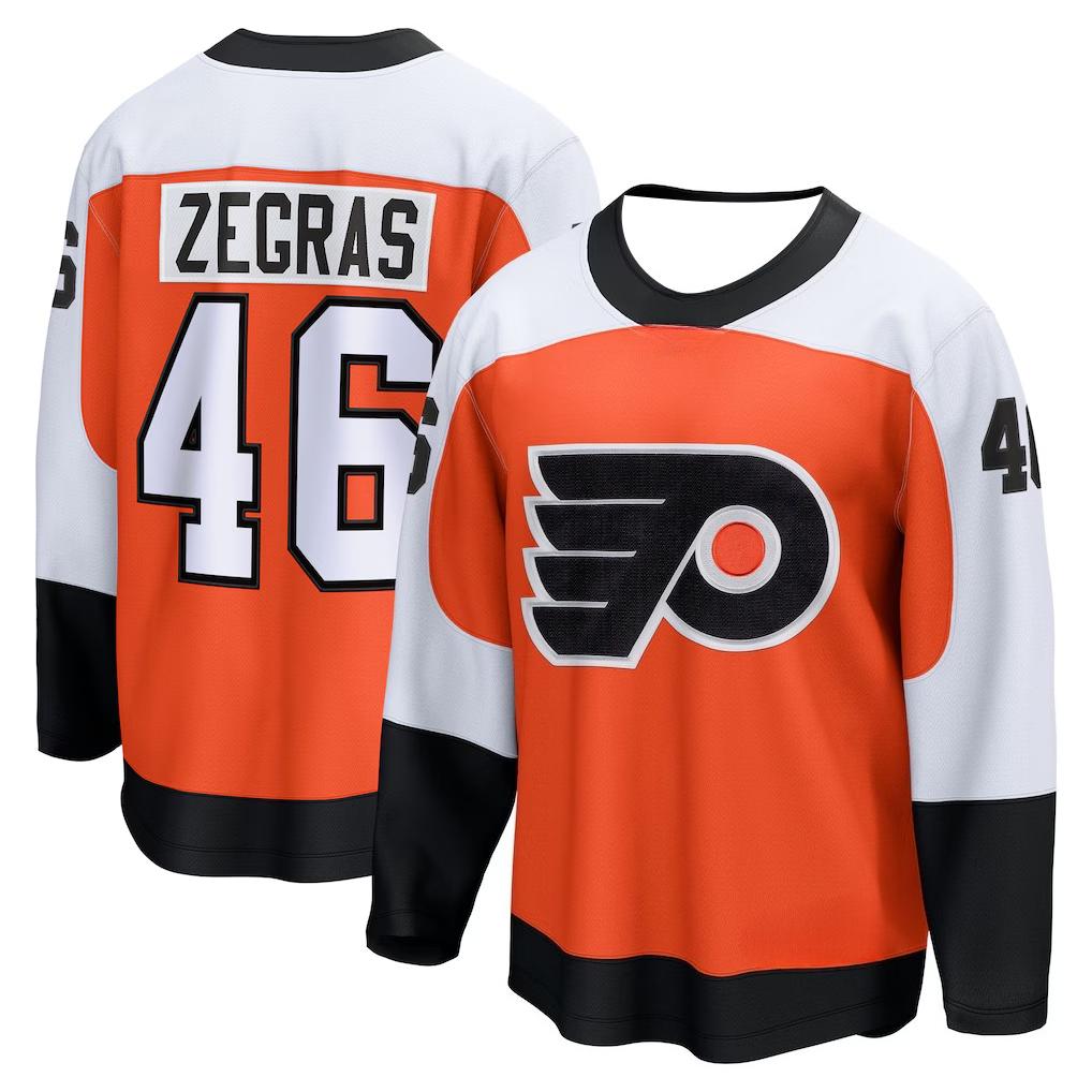 Hockey Jersey - Orange with White/Black Accents "Michkov 39" Classic "P" Logo Athletic Jersey 3d HD Prints