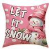 1PC Letters Printed Santa Claus Gift Box Snowman Living Room Couch Decoration Pink Christmas