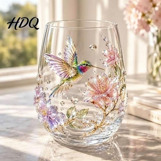 Luxury Decorative Glass 3D Animal Stemless Wine Glass Ocean Inspired Details Elegant Clear Gifts Cup Durable Drinkware for Home Kitchen And