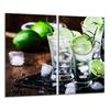 GLASS CUTTING BOARD 2x 30x52 ICE