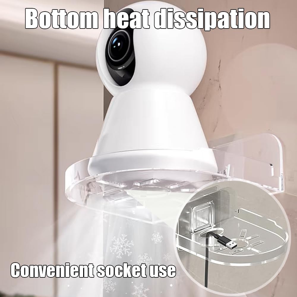 Xiaomi Small Security Camera Wall Mounting Bracket Acrylic Surveillance Camera Holder Self Adhesive Shelf for Speakers Baby Monitors