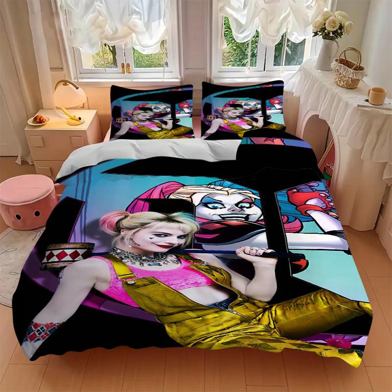 Harley Quinn'S Wild Adventure Print 3Pcs Bedding Setduvet Cover With 2 Bedropillowcase Home Birthday Gift