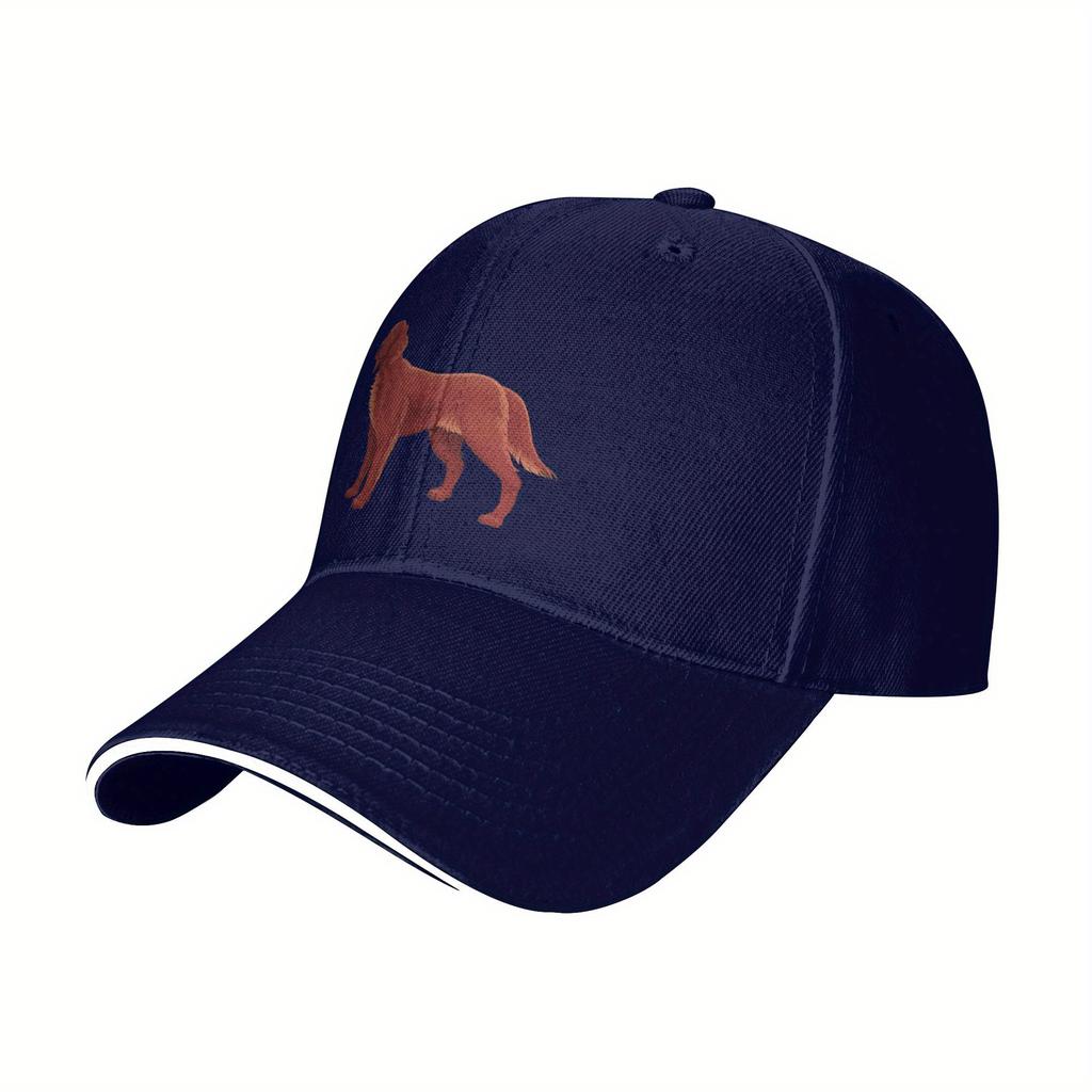 1 Irish Setter Baseballkappe Verstellbarer Snap Leichter Polyester Handwaschbar Schwarz mit oranger Hunde-Silhouette