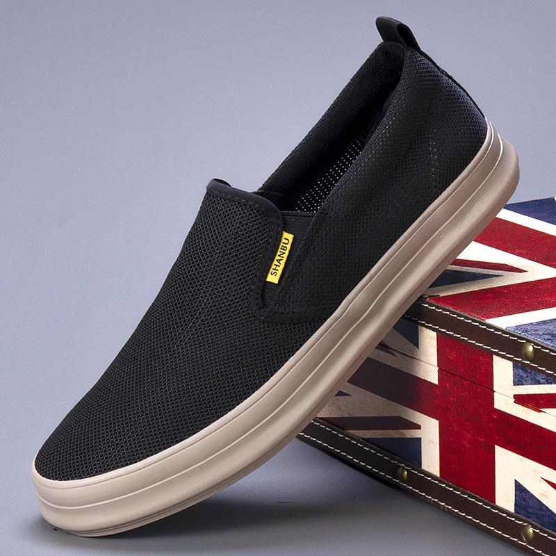 New Summer Men's Shoes Flying Mesh Breathable Fashionable and Versatile Style Trendy and Lightweight Old Beijing Cloth Shoes for Men