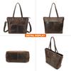 CONTACT'S Genuine Leather Tote Bags for Women Men Briefcase Shoulder Messenger Laptop Bags Lady Office Female Bags Handbags for 14.2 Laptop