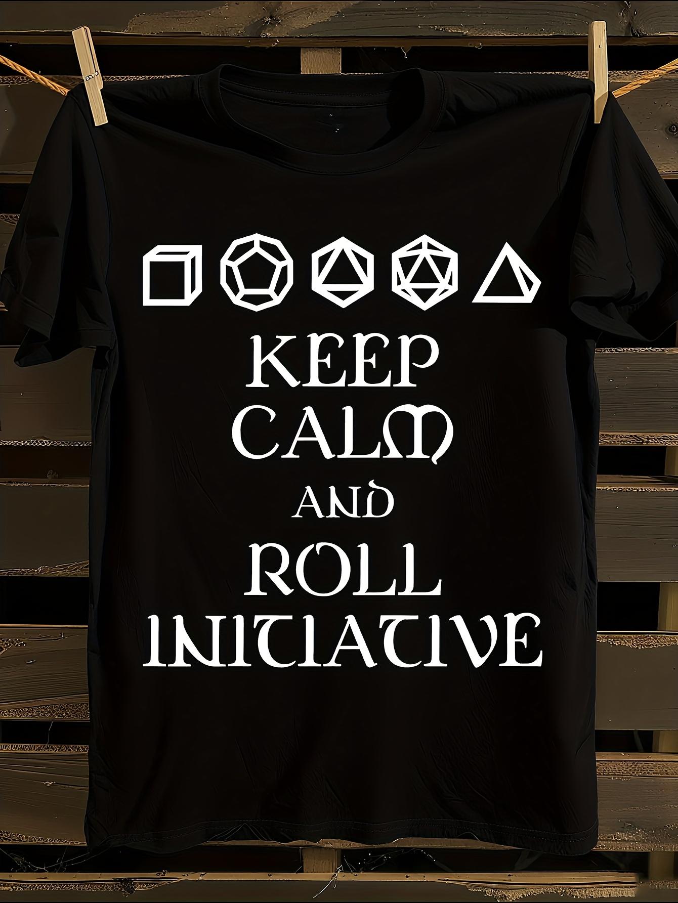 Keep Calm and Roll Initiative DandD T-shirt XXL