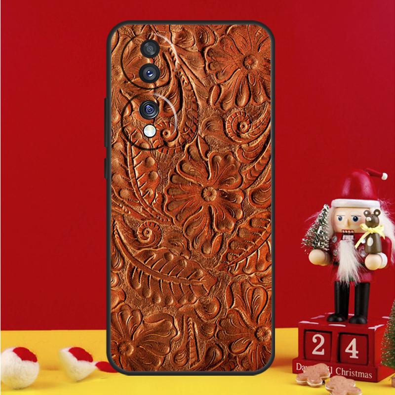 Brown Hand Tooled Western Case For Honor Magic 7 6 8 Pro Honor Win X9a X9b X9c X9d X8c X8b 50 70 90 200 400 Lite Cover