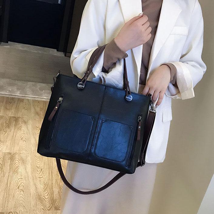 Women's Handbag Elegant Single Shoulder Bag Vintage Solid Color Messenger Bag Simple Versatile Soft Bag