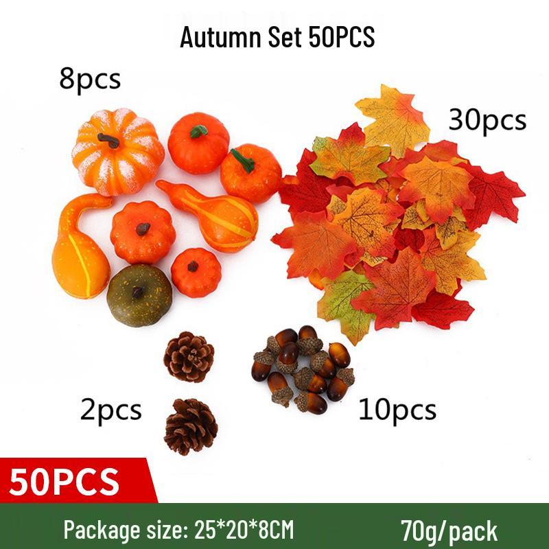 White and Yellow Pumpkin Model for Halloween and Christmas Decoration Wreaths