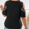 V-neck Top Summer Plus Size Women's Off-the-shoulder Batman T-shirt Women