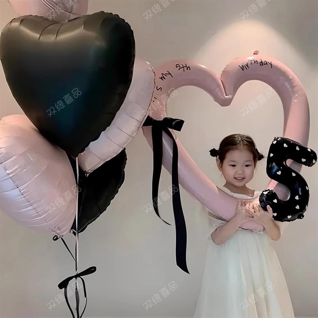 Pink Heart Cutout Balloon Photo Frame for First Birthday & Milestone Celebrations