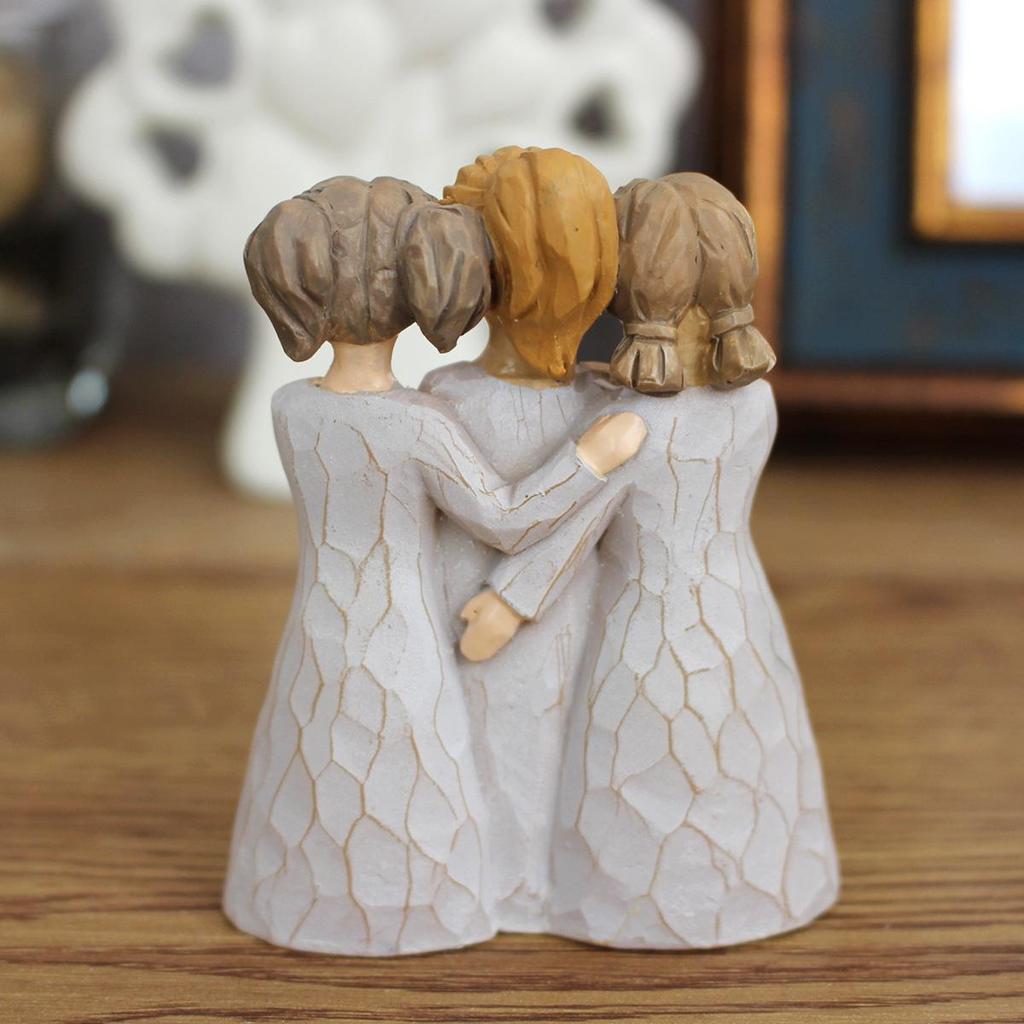 Creative Three Girls Resin Figurine for Desktop & Home Decor - Thanksgiving & Christmas Ornament