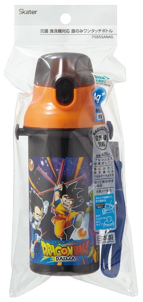 Skater Water Direct Dishwasher Made in Dragon Ball DAIMA Children's Bottle, 480ml, Drinking, Plastic, One-Touch Operation, Safe, Japan, Design, Boys,