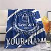 1 Stück Personalisierte Decke mit Everton FC Muster aus Flanell Geeignet für Alle Jahreszeiten für Heimdekoration Wärme und Komfort Geschenke Feiertagsgeschenk