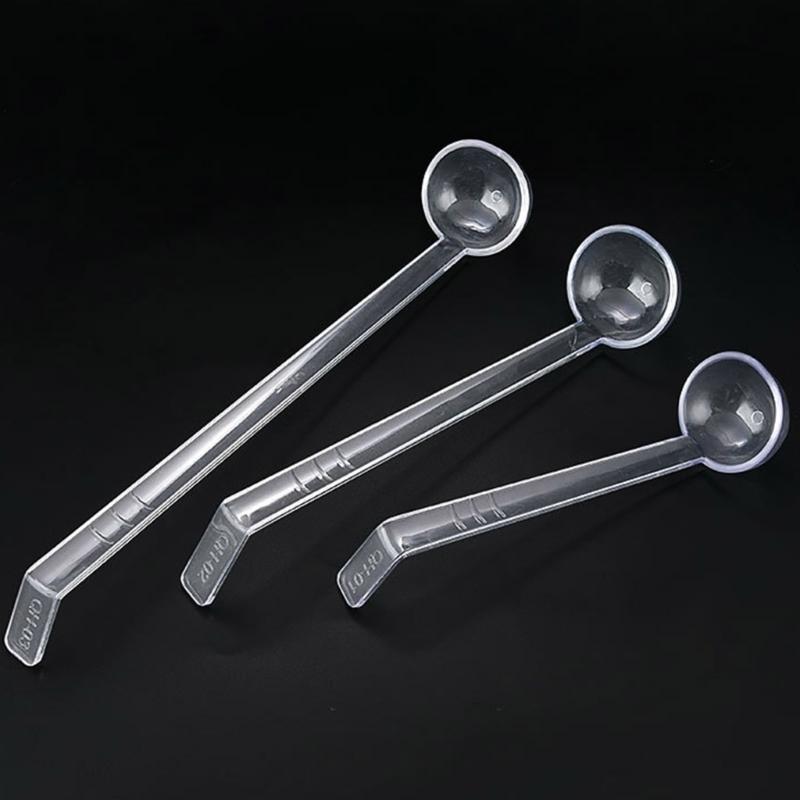 5Pcs Clear Plastic Long Handle Mini Ladles For Sauces Dressings Soup Large Capacity Party Catering Supplies