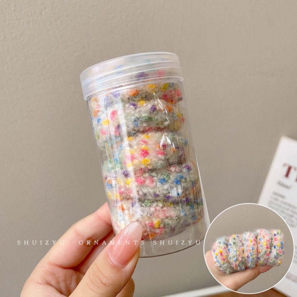 Colored Dot Soft Velvet Headband High Elastic Hair Scrunchie  Women Girl Hair Accessory