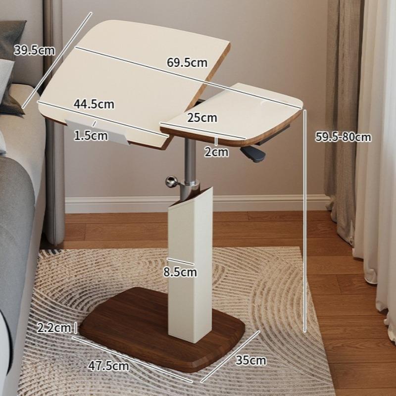 Lift Top Coffee Table with Storage, Nordic Style Rolling End Table for Living Room Bedroom, Adjustable Height Mobile Side Table