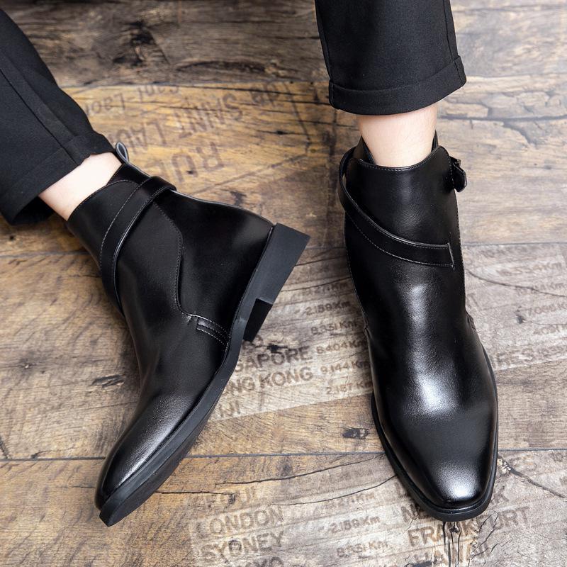 Stivali Martin Uomo Stile Coreano Alti Formali Business Casual, Taglia Grande 48